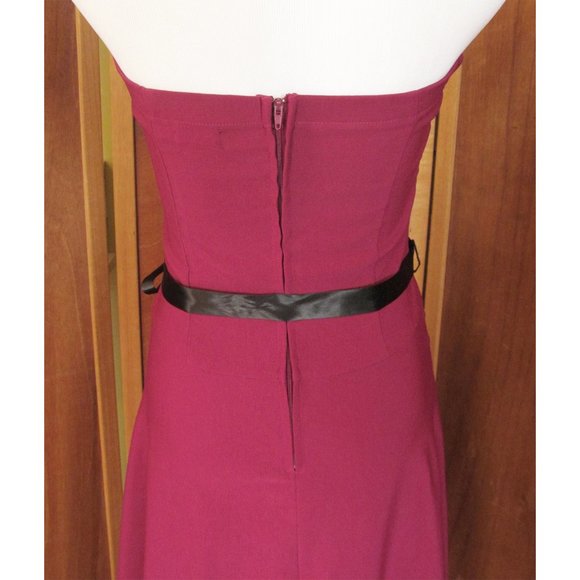 Vintage Ruby Rox Gypsy Swing Burgundy Strapless Cocktail Party/Prom Dress S5 - Picture 6 of 7
